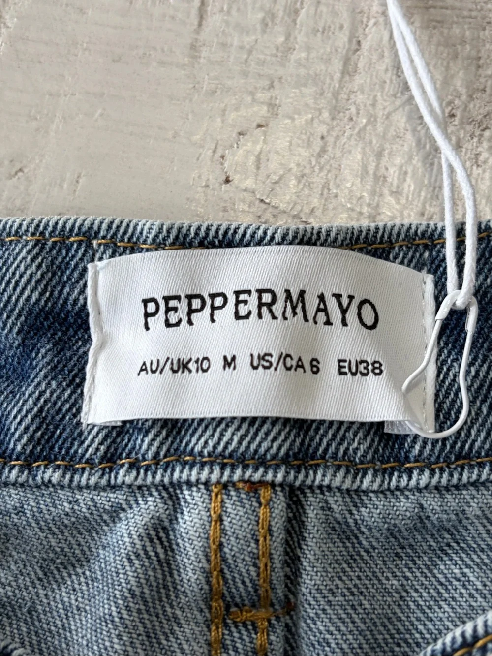 Peppermayo Nashville Denim Skort NWT size 6 Low Rise Lace Up Mini Y2K - Picture 6 of 16